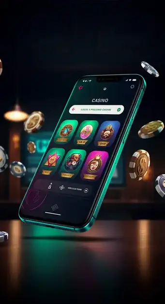 Interface moderne de Betify Casino sur smartphone, présentant une sélection de jeux et le bonus de bienvenue avec des graphiques vifs et des icônes de paris sportifs.